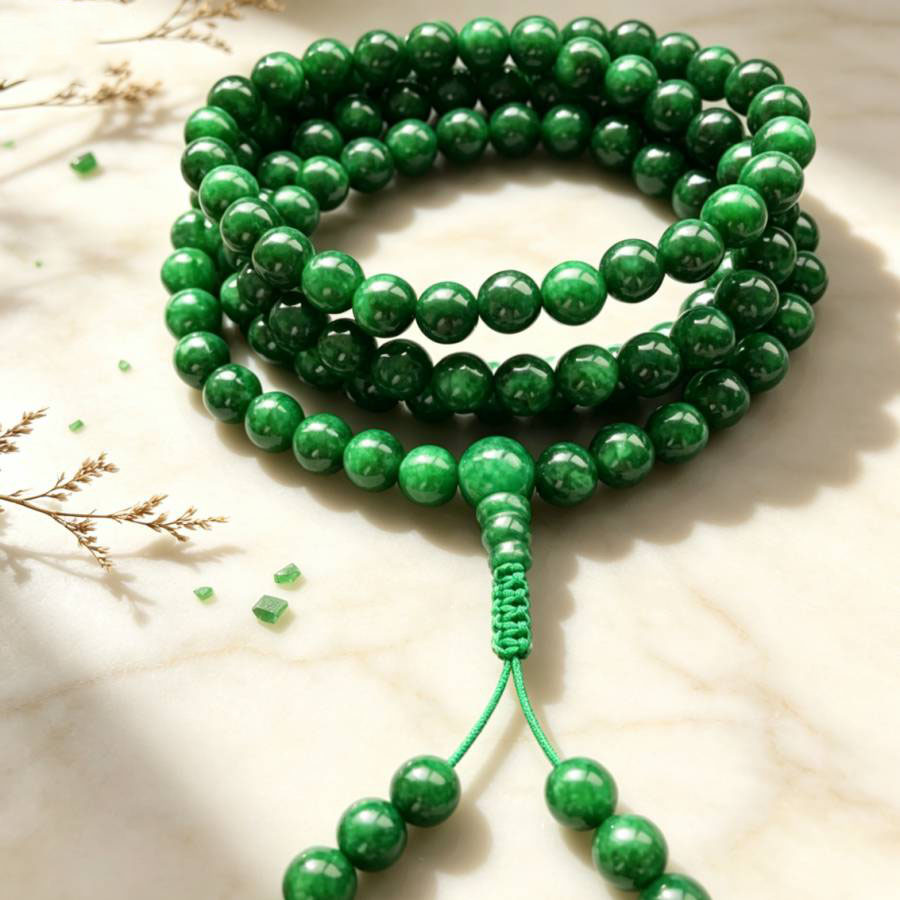 6mm 108 Natural Green jade bea - огляд і ціна Yoga Health & Fitness Centre