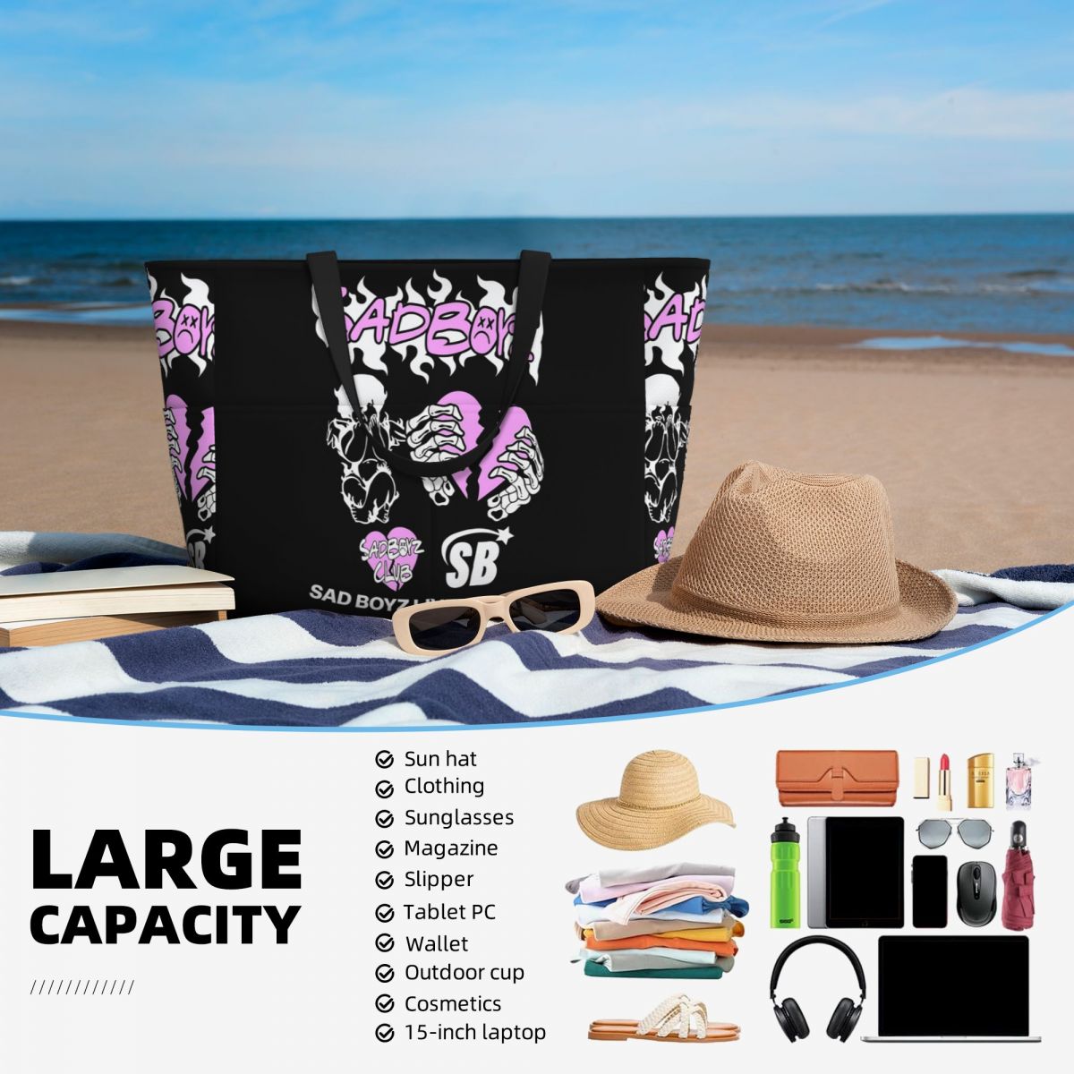 Junior H Merch Sad Boyz Beach  - огляд і ціна Yoga Fitness Merch
