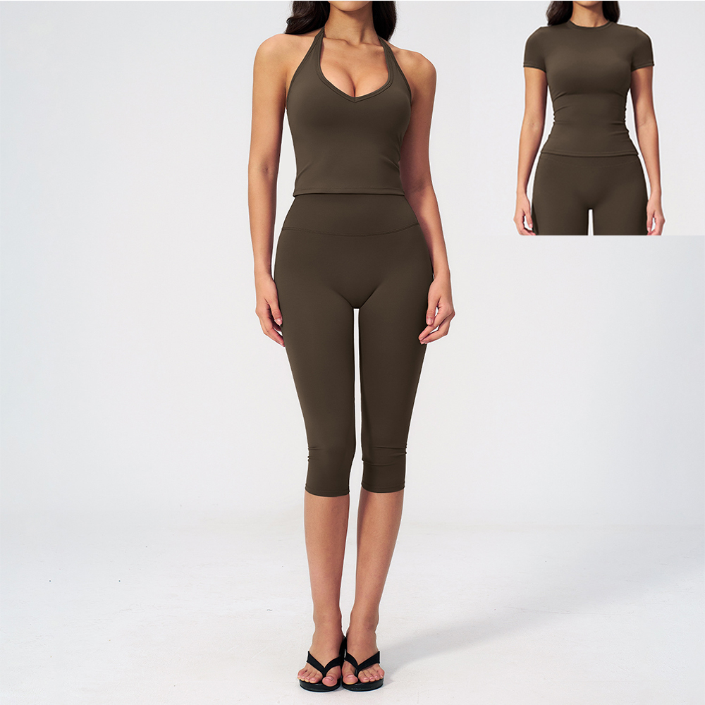 Women Halter Ruched V Neck 2/3 - огляд і ціна Yoga Daily Fitness
