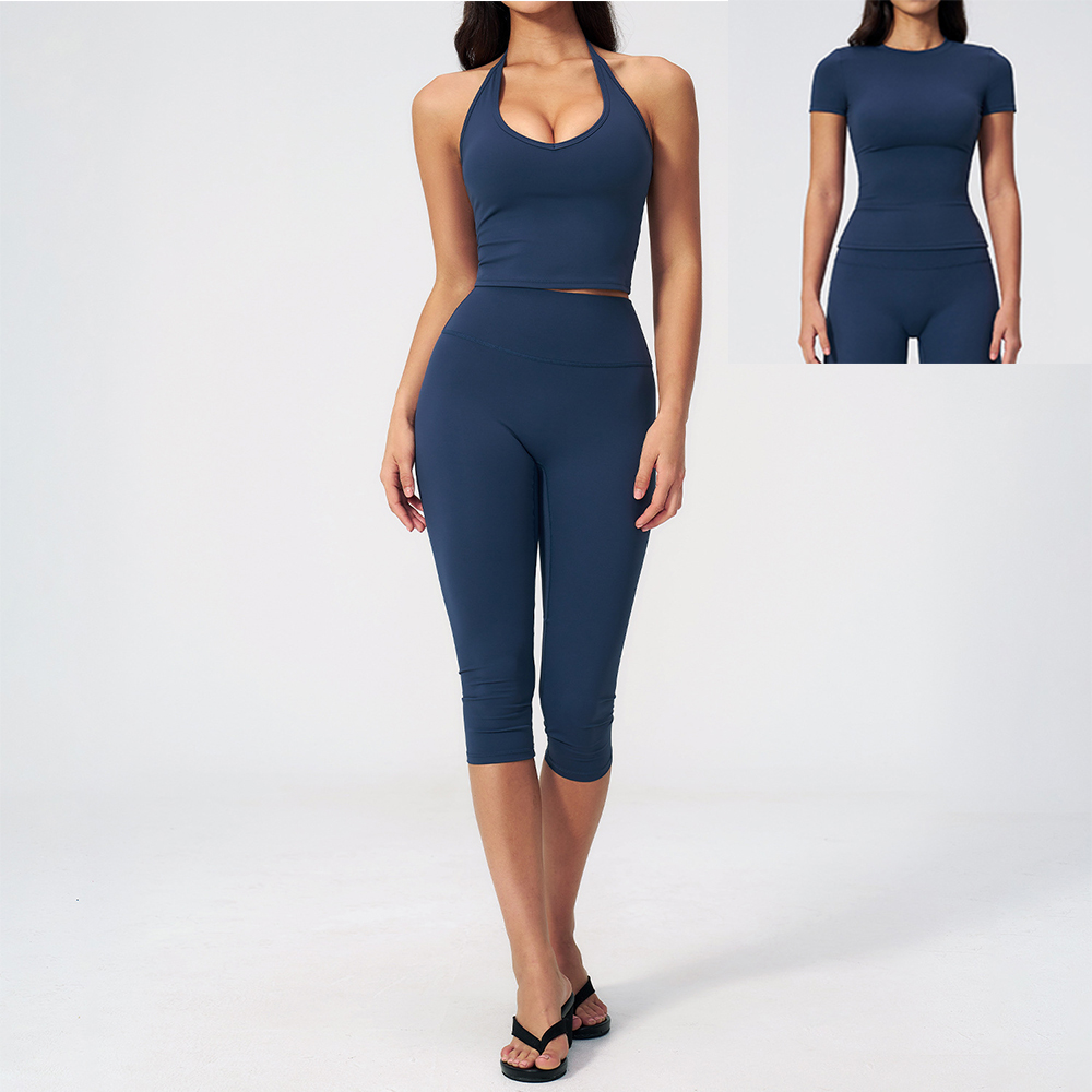 Women Halter Ruched V Neck 2/3 - огляд і ціна Yoga Daily Fitness