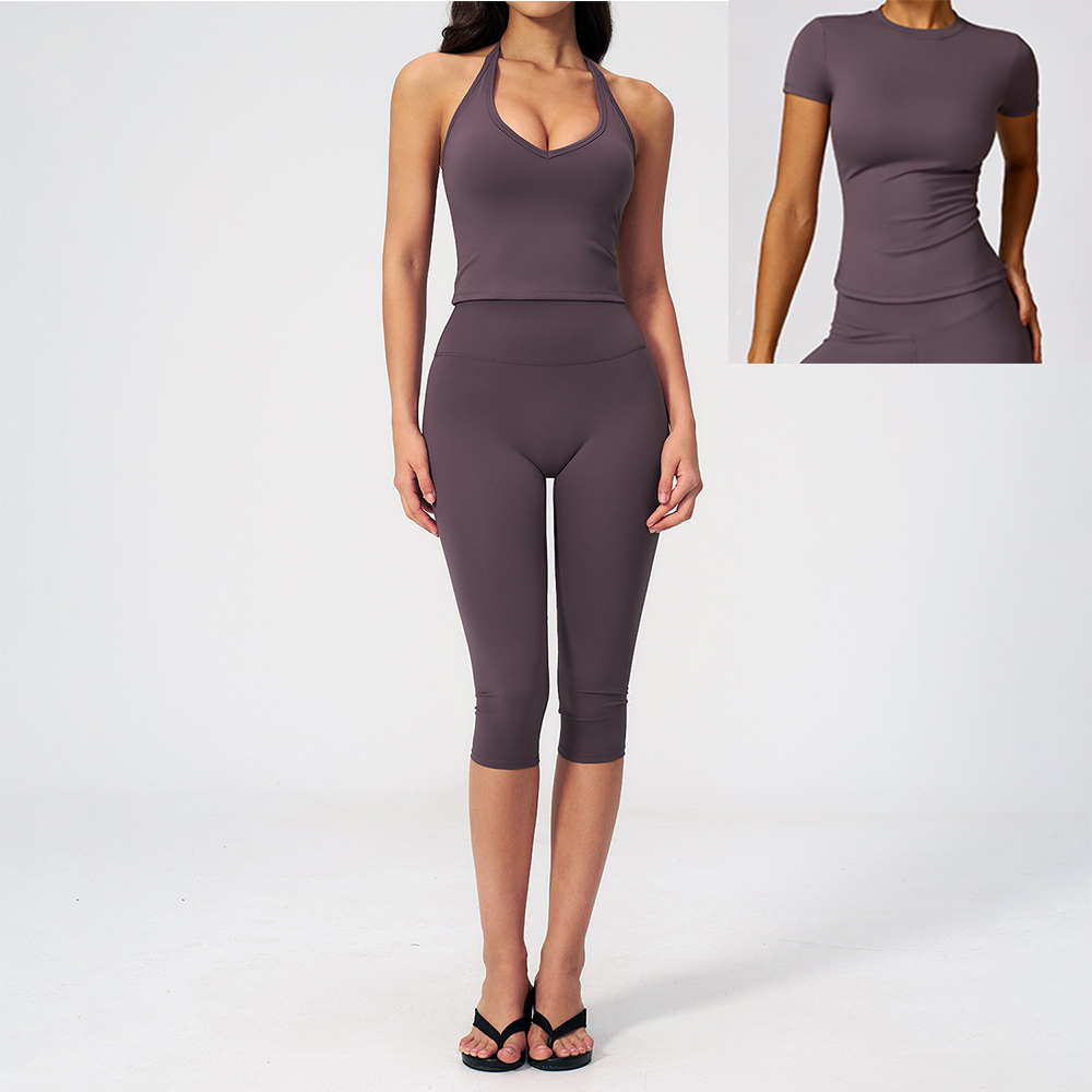 Women Halter Ruched V Neck 2/3 - огляд і ціна Yoga Daily Fitness