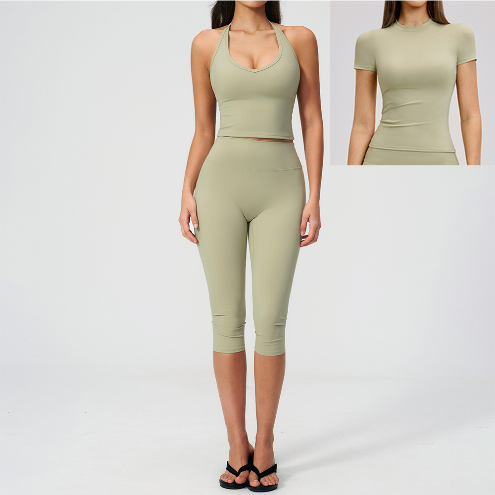 Women Halter Ruched V Neck 2/3 - огляд і ціна Yoga Daily Fitness